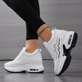thumbnail image 6 of Willtoo Women's Platform Hidden Wedge Fashion Sneakers Lace‑Up Faux Leather Height‑Boost Walking Shoes, Non Slip Comfortable Casual Sport Shoes, 6 of 6