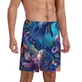 thumbnail image 2 of Sikiie Underwater Turtle Dolphin Octopus Mens Pajama Shorts, Lightweight Lounge Pant with Pockets Soft Sleep Pj Shorts for MenLarge, 2 of 6
