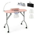 thumbnail image 1 of Costway Folding & Portable Manicure Table with Dust Collector LED Lamp Carry Bag Pink Pink, 1 of 10