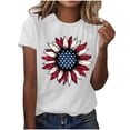 thumbnail image 3 of Camisas de Manga Corta para las Mujeres Moda Casual Impresión Cuello Redondo Suéter Tee Blusas, 3 of 7