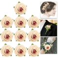 thumbnail image 4 of Camelia de seda Retro europea Artificial y capullo de rosa con hojas decoración del hogar de boda, 4 of 8