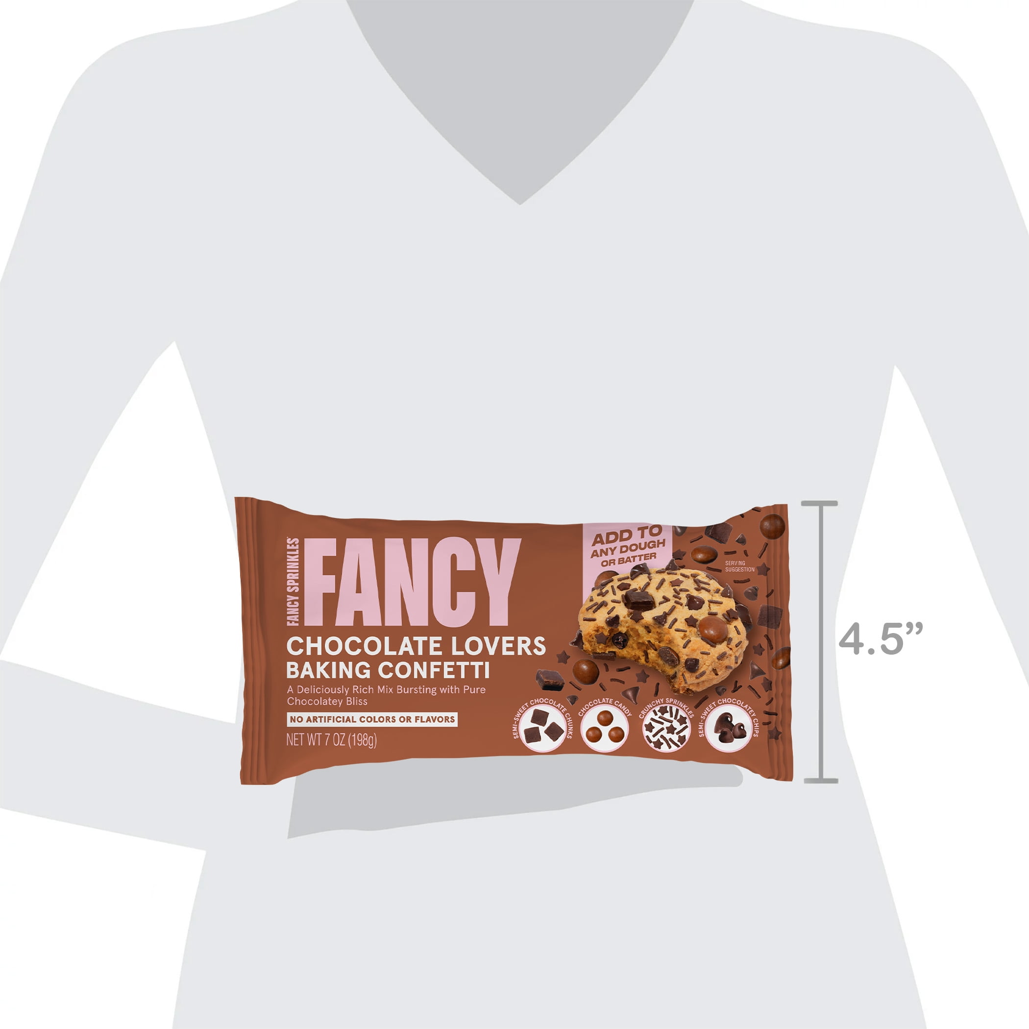 Fancy Sprinkles Chocolate Lovers Baking Confetti with Sprinkles and Chocolate Pieces, 7 oz Bag