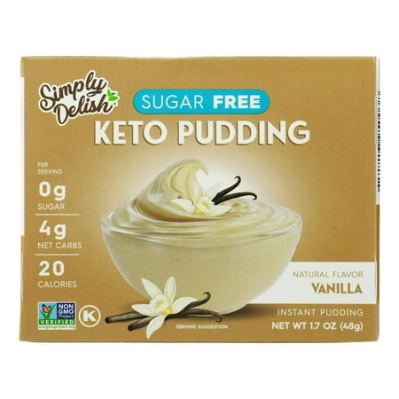 Simply Delish Pudding Pie Mix Vanilla No Sugar Added 1.7 oz (Pack Of 12)