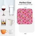 thumbnail image 6 of Lsque Strawberry Cake Pattern 4" Drink Coasters Set of 4, PVC Leather Absorbent Coasters, Table Coaster Set Decorative Coffee Cup Coasters Housewarming Gift -Square, 6 of 6