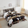 thumbnail image 4 of Cowhide Quilt Black and White Highland Cow Print Comforter Set,Western Bedding Sets Full Exotic Aztec Duvet Insert,Farmhouse Wild Animals Longhorn Skin Room Decor Cowboys Gifts for Men, 4 of 6