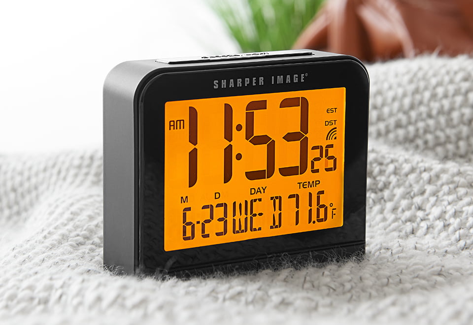 Battery Inc Marathon CL030023WD Travel Alarm Clock with Calendar & Temperature 
