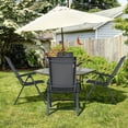 thumbnail image 3 of Costway 4PCS Patio Folding Dining Chairs Aluminum Padded Adjustable Back Gray, 3 of 10
