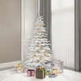 thumbnail image 2 of Vickerman 6.5' Flocked White Spruce Artificial Christmas Tree, Warm White LED Lights, 2 of 7