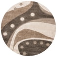 thumbnail image 3 of SAFAVIEH Florida Laidley Geometric Shag Area Rug, Brown/Ivory, 6'7" x 6'7" Round, 3 of 9