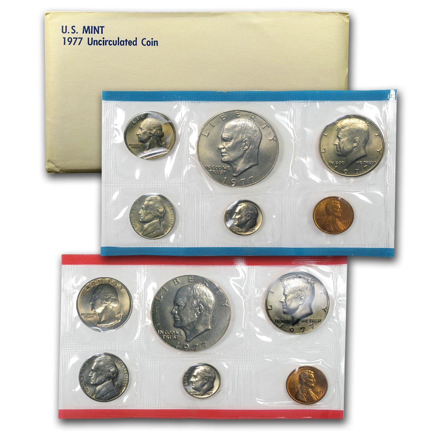 1977-10-Coin Uncirculated P&D US Mint Set in OGP BU 