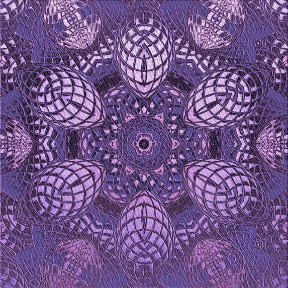 Ahgly Company Machine Washable Indoor Square Transitional Purple Area Rugs, 8' Square