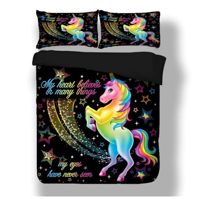 3d Unicorn Quilt Cover Childrens Bedding