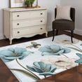 thumbnail image 3 of Area Rugs 2.7'x5', Blue Tulips Carpet for Living Room Bedroom Dining Room, Watercolor Flowers Butterfly Spring Farmhouse Blue Throw Kitchen Rugs Non Slip Washable Rectangle Indoor Outdoor Rugs, 3 of 8
