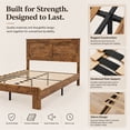 thumbnail image 4 of SESSLIFE King Size Bed Frame with Headboard, Rustic Wood and Metal Platform Bed, Farmhouse King Bed Frame with Under Bed Storage, No Box Spring Needed, Rust Brown, 4 of 9
