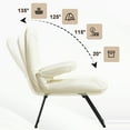 thumbnail image 6 of Falvinoryn Folding Saucer Chair, Folding Lounge Chair with 4-Position Adjustable Backrest, Oversized Faux PU Lazy Chair, Comfy Accent Chair for Living Room, Bedroom, Dorm, Beige, 6 of 9