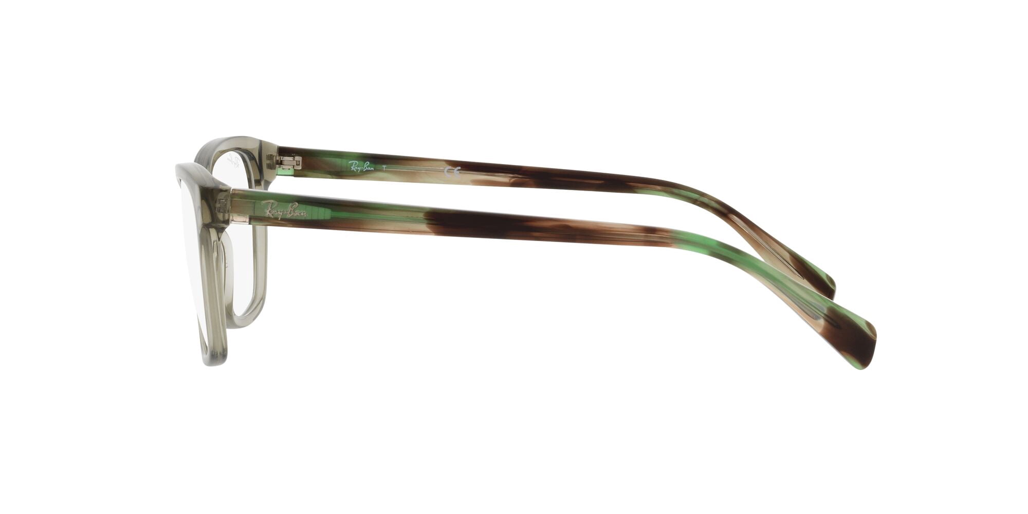 Ray-Ban Women's Size 54 Butterfly RB5362 Optics Prescription Eyeglasses with Case, Transparent Green/Demo Lens