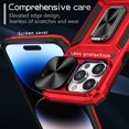 thumbnail image 4 of K-Lion for iPhone 12 Rugged Case, Heavy Duty Slide Camera Lens Military Grade Drop Protection Case Magnetic Ring Holder Stand Shockproof Case Cover for iPhone 12,Red, 4 of 9