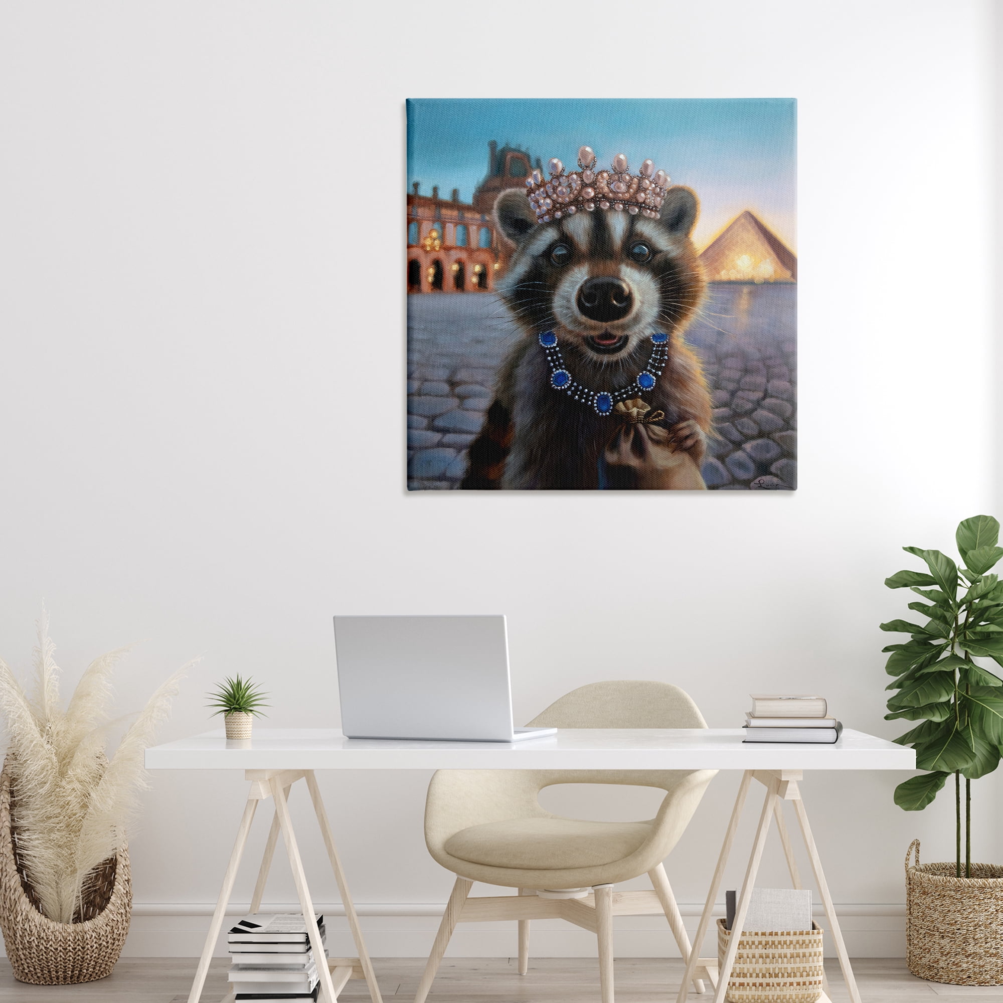 Stupell Industries Louvre Loot Raccoon Canvas Wall Art, design by Lucia Heffernan