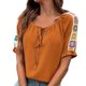 thumbnail image 1 of Top de Verano Fresco para las Mujeres Sudadera de Manga Corta, Moda V-Cuello Nylon Spandex Top Casual, 1 of 9
