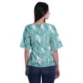 thumbnail image 4 of Moomaya Haut à Col Rond Imprimé pour Femmes Blouse à Manches Coudées Tunique Tenue Formelle, 4 of 5