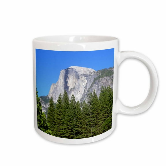 3drose, Yosemite Half Dome with a Beautiful Blue Sky., 15oz Mug