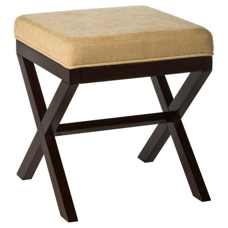 Espresso Finish Vanity - Hillsdale Furniture Morgan Vanity Stool, Beige/Espresso