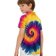 thumbnail image 5 of longantii Boys Short Sleeve Polo Shirt Tie Dye Button Closure Collared Golf Tops Casual School Uniform Shirt Cozy Comfort Kids Summer T-Shirt Orange 13-14 Years, 5 of 6