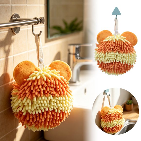 ZZHZGZ en Solde Serviette à Main Rayée Dessin Animé avec Design Suspendu Super Absorbante pour Cuisine et Salle de Bain
