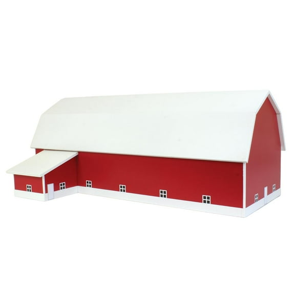 1/64 Red & White 60ft x 120ft Wooden Dairy Barn with Milk House STA-216