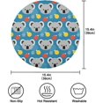 thumbnail image 2 of SKYSONIC Sloth Cartoon Round Placemats for Dining Table Non-Slip Heat-Resistant Polyester Table Mats Set of 6 Washable Table Mats for Kitchen Dining Table Decoration, 2 of 5
