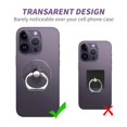 thumbnail image 2 of Soporte de anillo para teléfono celular Jsoerpay, transparente, rotación de 360°, 2 of 7