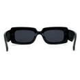 thumbnail image 4 of Womens Simple Mod Rectangle Narrow Plastic Sunglasses All Black, 4 of 4
