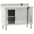 vidaXL Kitchen Work Table with Sliding Doors Stainless Steel - Walmart.com