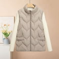 thumbnail image 5 of Zedker Women Winter Vest Warm Lightweight Sleeveless Zip Up Casual Jacket Padded Coat,Plus Size GrayXXXXXL, 5 of 9