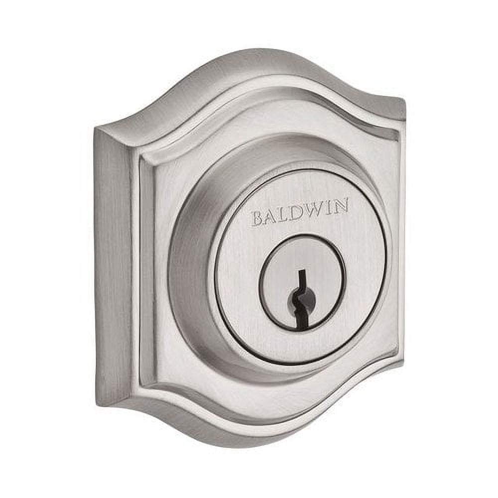 Baldwin Reserve DCTAD003S Double Cylinder Traditional Arch Deadbolt with 6AL Latch; Dual Strike; and SmartKey Lifetime Brass Finish