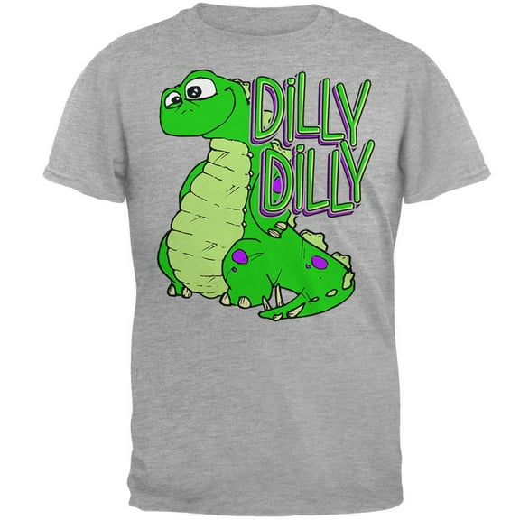 Dilly Dilly Dino Mens Soft T Shirt Heather LG
