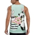 thumbnail image 3 of Easygdp Cute Panda Men's Tank Top, Sleeveless Muscle T Shirts, Breathable, Quick-Dry, Loose for Gym, Running, Fitness - XX-Large, 3 of 9