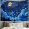 thumbnail image 2 of JRXY Moon Tapestry Blue Sky Night Cloud Crescent Tapestry Moonlight Wall Hanging Aesthetic for Room Bedroom College Dorm 40x30inch, 2 of 6