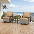 thumbnail image 3 of INTER HUT Serenity Retreat 3 PCS PE Wicker Outdoor Furniture Set, 2 Patio Swivel Rocker Chairs & Side Table, Beige/Tan, 3 of 10