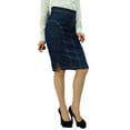 thumbnail image 2 of Bimba Women's Side Slits With Zipper High Waist Denim Pencil Skirts, 2 of 7