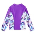 thumbnail image 4 of Doomiva Big Girls Floral Long Sleeve Zip Up Rashguard Shirts UPF 50+ Swim Top Bathing Suit Purple 8, 4 of 4