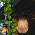 thumbnail image 2 of Linterna solar LED decorativa para jardín, lámpara solar para patio al aire libre, linterna solar colgante, lámpara de ratán, 2 of 6