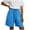 Blue, variant on Women's Bermuda Long Shorts Summer 8'' High Waisted Casual Short Elastic Drawstring Pull On Short with Pocket (White, L)