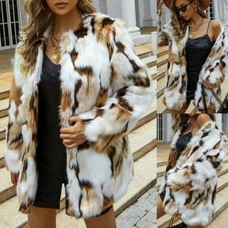 Fuzzy faux fur coat discount