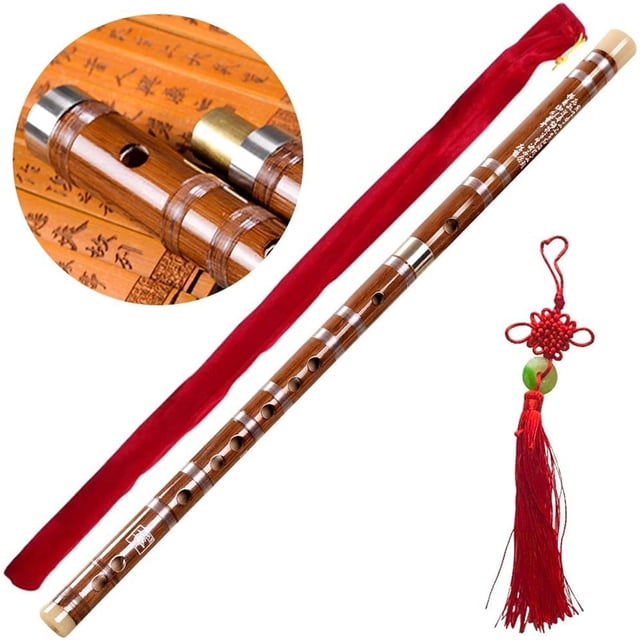 Pluggable F Key Bitter Bamboo Flute Dizi With Free Membrane & Glue & Protector Set, Chinese Traditional Handmade Musical Woodwind Instrument