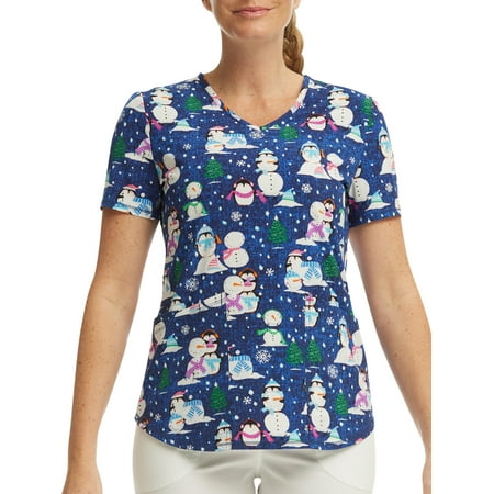 

Scrubstar Women s Penguin Playtime V-Neck Print Scrub Top WM42T738GD