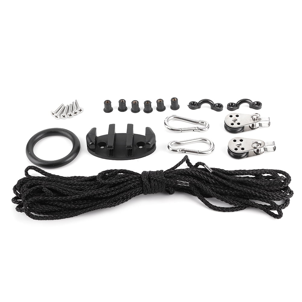 Anchor Rigging Anchor Trolley Kit With Rope Pulley Pad Eyes For Kayak