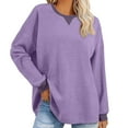 thumbnail image 1 of Yuyuzo Sweatshirt for Women Fleece Lined Fall Tops Long Sleeve Textured Oversized Pullover Shirts, 1 of 6