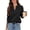 Black, variant on Womens Blouse Long Sleeve V Neck Solid Color Casual Loose Fit Waffle Knit Top Womens Going Out Basic Casual Tops S-2XL