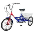 thumbnail image 2 of MOPHOTO 24" 7-Speed Folding Adult Tricycle,3 Wheel Cruiser Bikes with Low Step-Through,Adult Fold up Tricycle with Basket,Tricycles for Seniors,Men，Women, 2 of 14